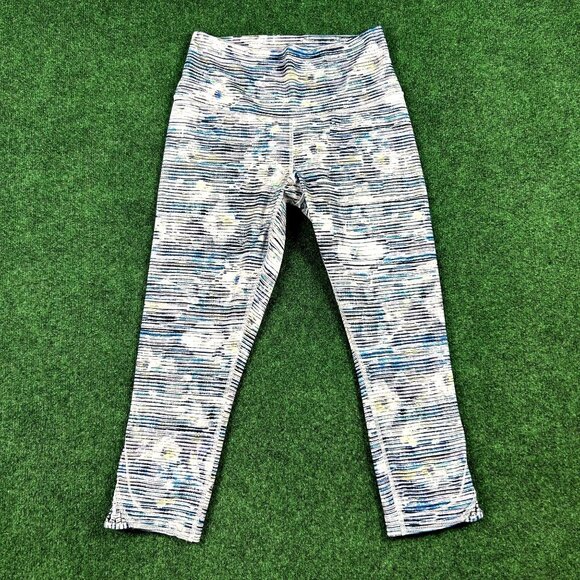 Lululemon True Self Crop II‎ Womens Size 8 Blurry Belle Blue White Leggings - Picture 2 of 7